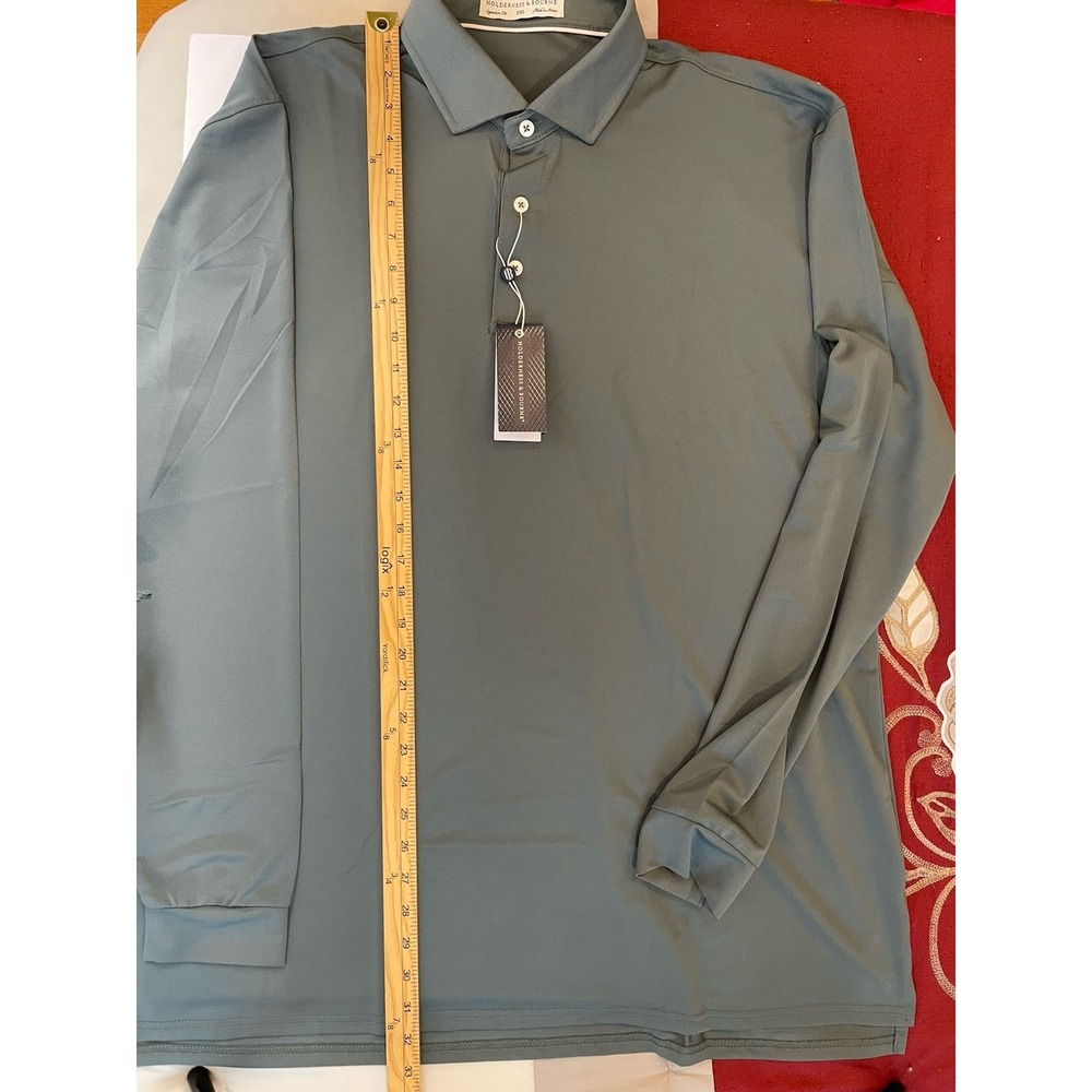 NEW Holderness & Bourne Abbott Polo Shirt Mens XXL Ivy Gray Long Sleeve Golf - Picture 9 of 9
